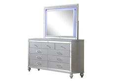 Sterling Mirror Framed 6-Drawer Dresser Made With Wood in Silver Color (INCLUDES ONLY DRESSER) same as G150108486 (NJ inventory)
