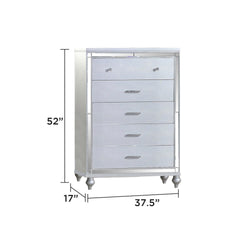 STERLING Queen 5 PC LED Bedroom set made with wood in Silver Color (NJ INVENTORY)
