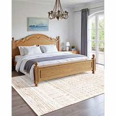 Large Area Rug 5 x 8 ft Anti-Skid and Tear-Resistant Floor Mat Modern Beige