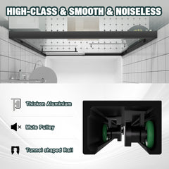 56-60"x58" Aluminum Frame Double Sliding Bathtub Screen,Bypass Bathroom Sliding Door with Premium 1/4" (6mm) Clear Tempered Glass, Black Hardware Sliding Glass Shower Enclosure,Matte Black Finished