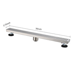 36 Inches Linear Shower Drain, Included Hair Strainer and Leveling Feet