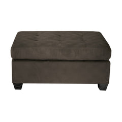 1pc Ottoman Tufted Detail Chocolate Microfiber Upholstered Modern Living Room Furniture