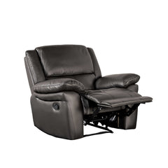 Black Finish Transitional Manual Recliner Chair Pillow Arms Welt Trim Primary Living Room