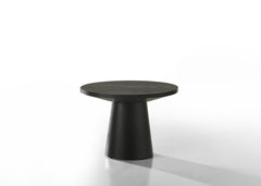 Jacopo Ebony Black 22"W Round End Table with Pedestal Base