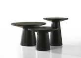 Jacopo Ebony Black 3-Piece Coffee, End, & Console Table Set with Pedestal Base