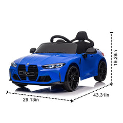 BMW M4 12v Kids ride on toy car 2.4G W/Parents Remote Control,Three speed adjustable,Power display, USB,MP3 ,Bluetooth,LED light,story,A handle with wheels and a pull, easy to carry
