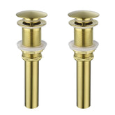 2 Pcs Bathroom Sink Drain without Overflow, Vessel Sink Lavatory Vanity Pop Up Drain Stopper, 304 Stainless Steel