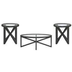 Modern simple glass coffee table, tempered glass coffee table solid wood base round transparent glass top modern living room terrace study coffee table