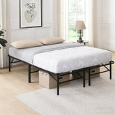 KING Metal Platform Folding Bed Frame 14 Inch High King Size Box Spring Replacement Heavy Duty Steel Slat Easy Assembly Under-Bed Storage,Black