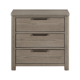 Contemporary Light Gray Finish Nightstand of 3-Drawers Dovetail Bedroom Furniture 1pc Bedside Table