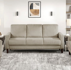 Modern Contemporary Taupe Corduroy Upholstered Sofa Comfortable Cushion Solid Wood Living Room Furniture 1pc