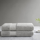 2 PCS 35x70" - 2PK 100% Cotton Bath Sheet Set Grey