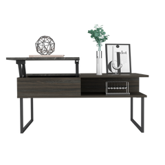Atlanta Lift Top Coffee Table, One Shelf, Carbon Espresso / Onyx