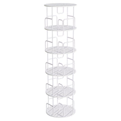 Rotating Bookshelf Tower 5 Tier,Spinning Bookcase, Revolving 360 Book Shelf Narrow Tall Bookcase, Vertical Turning Round storage Bookshelf ,Book Shelf Organizer for Bedroom, Living Room, White