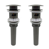 2 Pcs Bathroom Sink Drain with Overflow, Vessel Sink Lavatory Vanity Pop Up Drain Stopper, 304 Stainless Steel