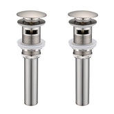 2 Pcs Bathroom Sink Drain with Overflow, Vessel Sink Lavatory Vanity Pop Up Drain Stopper, 304 Stainless Steel