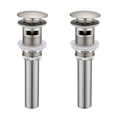 2 Pcs Bathroom Sink Drain with Overflow, Vessel Sink Lavatory Vanity Pop Up Drain Stopper, 304 Stainless Steel
