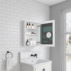 20'' W x 26'' H Surface Frameless Mirror Medicine Cabinet, Beveled Mirror Edges Bathroom Medicine Cabinet, Right opening door