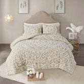 Full/Queen 3 piece Tufted Cotton duvet cover set