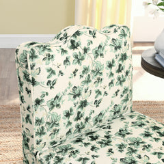 Flannel single dining chair with soft seat cushion and backrest, no armrests, matching pillow can be used as waist cushion, this dining chair can be used in the living room - GREEN