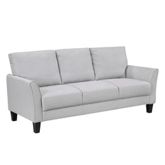 Modern Contemporary Upholstered Sofa Gray Plush Seat Comfort Durable Solid Wood Living Room Furniture 3-Seater Couch 1pc