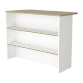 White and Light Pine 3-Tier Shelf Kitchen Island