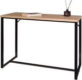 Bali Coastal Modern Console Table Natural Wood Top with Black Metal Legs