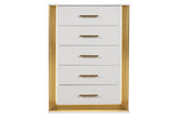 Obsession Contemporary Style 5-Drawer Chest Made with Wood & Gold Finish same asG150108855 (NJ inventory)