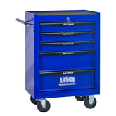 Rolling Metal Tool Chest with 5 Drawers, 20" 5-Drawer Tool Chest Cabinet with Ball Bearing Drawer Slides, Steel Tool Storage Box Organizer -BLACK&BLUE