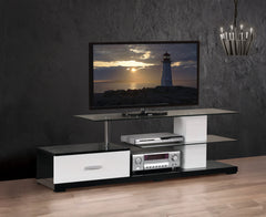 Ivana White & Black Finish TV Stand