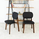 Kelsey Black Leather Dining Chair (Set Of 2) 18.1"W x 21.1"D x 31.7"H