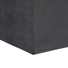 Rockwood 17 inch Wide Cube Storage Ottoman with Tray in Distressed Black Vegan Leather