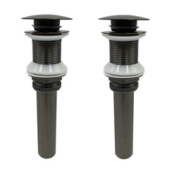2 Pcs Bathroom Sink Drain without Overflow, Vessel Sink Lavatory Vanity Pop Up Drain Stopper, 304 Stainless Steel