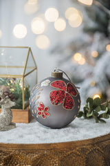 D4.7" Christmas Ball Ornaments, Glass Decorative Hanging Ball Christmas Tree Ornaments for Holiday Party Decorations, Set of 4