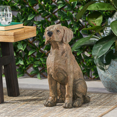 MGO DOG DECOR, Outdoor Dog Statue, Dark Brown, No Assembly Required
