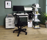 Lyphre Antique White & Black Finish Computer Desk