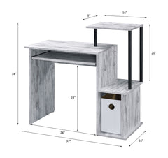 Lyphre Antique White & Black Finish Computer Desk