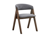 Keiki Gray Fabric & Walnut Finish Side Chair (Set of 2)