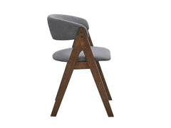 Keiki Gray Fabric & Walnut Finish Side Chair (Set of 2)