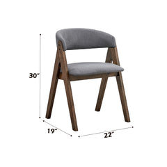 Keiki Gray Fabric & Walnut Finish Side Chair (Set of 2)