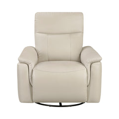 Luxury Comfort Premium Leather Recliner 1pc Taupe Upholstery Gentle Gliding Swivel Motion Living Room Furniture