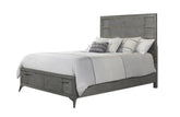 Gray Queen Storage Bed W/ Book matched Veneer