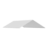 10 x 20 ft Carport Replacement Canopy Cover, Garage Top Tent Shelter Tarp Heavy-Duty Waterproof & UV Protected, Easy Installation with 40 Ball Bungeess (Only Top Cover, Frame Not Include), White