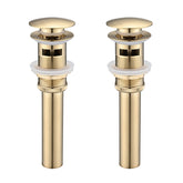 2 Pcs Bathroom Sink Drain with Overflow, Vessel Sink Lavatory Vanity Pop Up Drain Stopper, 304 Stainless Steel