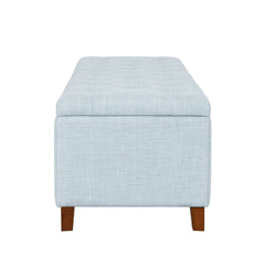 Shandra Tufted Top Upholstered Storage Bench Light Blue