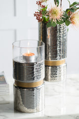 D5.9x15.2" Halloway Silver Candle Holder