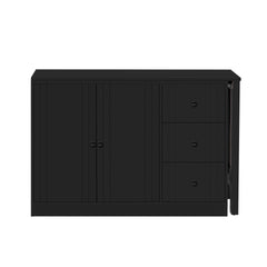 U_STYLE 89.7''Wooden Sideboard with Extendable Table,Multifunctional Storage Cabinet with 2 Doors and 3 Drawers,for Living Room,Study,Foyer and Kitchen