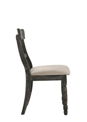 Leventis Light Brown Linen Weathered Gray Finish Side Chair (Set of 2)