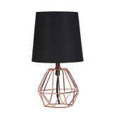 11.25" Copper Metal Table Lamp "Wesley Geometric", Copper