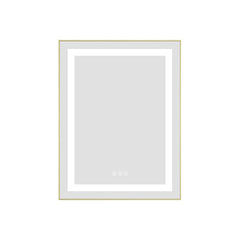 24 x 28 Inch LED Bathroom Mirror with Front and Backlight, Wall Mounted Vanity Mirror with Aluminum Frame, Anti-Fog, Memory, 3 Colors, Stepless Dimmable